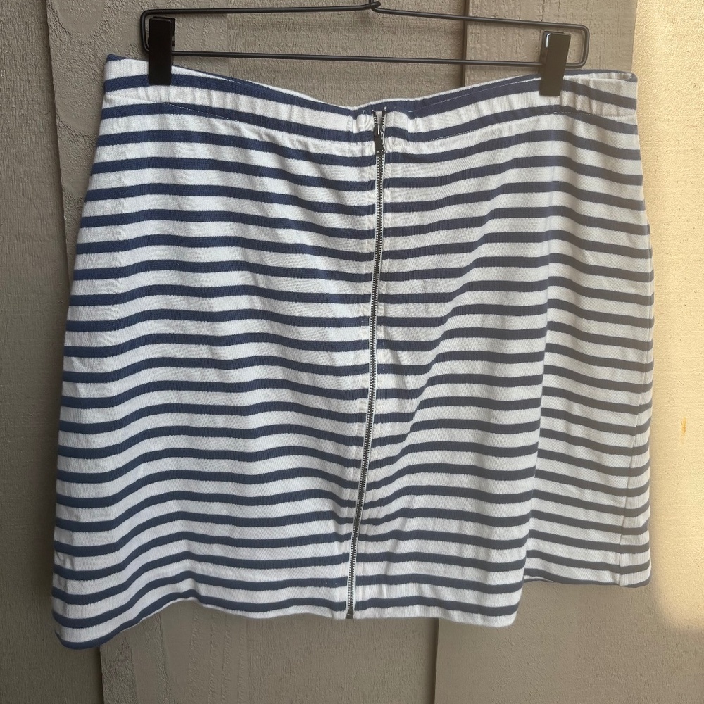 Three Dots Breton Exposed Zip Knit Mini Skirt Sz XL